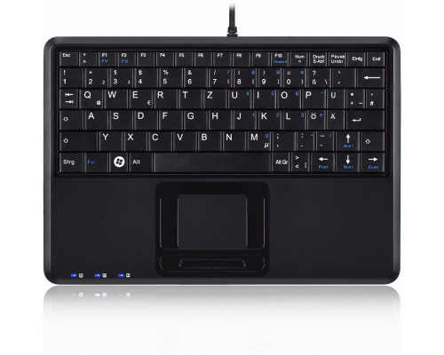 Perixx Perixx PERIBOARD-510 H PLUS UK, mini USB keyboard, touchpad, hub, black