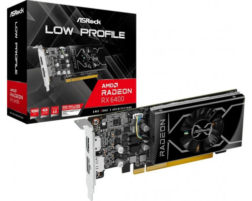 *RX6400 ASRock Radeon RX 6400 Low Profile 4GB GDDR6 (RX6400 LP 4G)