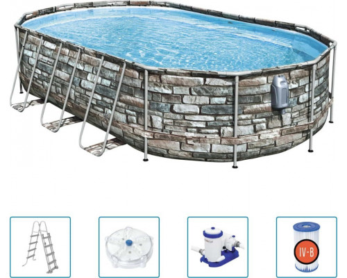 Bestway Swimming pool Power Steel Comfort Jet Series, oval, 610x366x122 cm Lumarko!