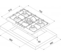 Gas hob Freggia HR750VGTCH