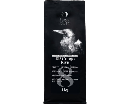 Single-origin coffee beans Black Crow White Pigeon DR Congo Kivu, 1 kg