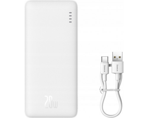 Baseus Airpow 20W 10000mAh Power Bank with Baseus Simple Series USB-A - USB-C 30cm Cable – White