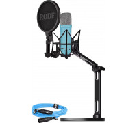 Rode NT1 Signature niebieski + kabel XLR + statyw biurkowy (BUROINT1BU)