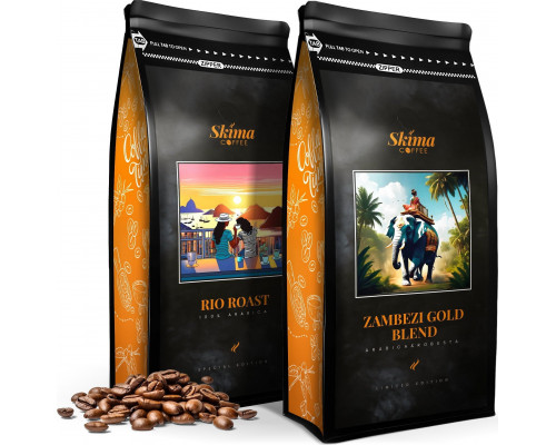 SkimaCoffee Zestaw 1kgX2 RIO ROAST/ZAMBEZI GOLD BLEND Świeżo Palona do ekspresu