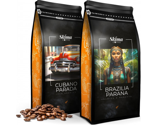SkimaCoffee Zestaw 1kgX2 CUBANO PARADA/BRAZILIA PARANA Świeżo Palona do ekspresu