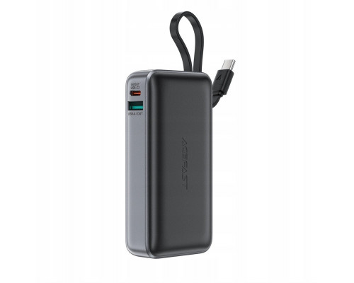 Powerbank Acefast M7-10000 PD30W z wbudowanym kablem - czarny