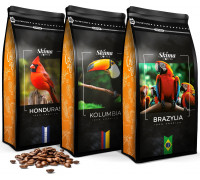 Zestaw 1kgX3 BRAZYLIA/KOLUMBIA/HONDURAS Świeżo Palona do ekspresu + GRATIS