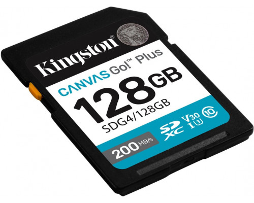 SD  Kingston Canvas Go! Plus (Gen4) SDXC 128 GB Class 10 UHS-I/U3 V30 (SDG4/128GB)