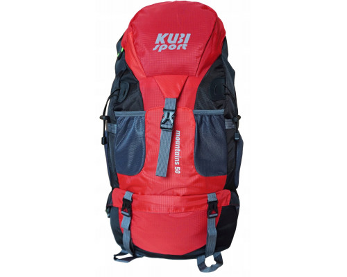 Plecak Turystyczny do Wędrówek Damski Męski Red Pojemny KUBISPORT 50 L