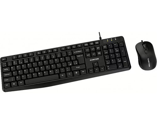 CANYON Zestaw klawiatura i mysz SET-1 EN Przewodowy Black