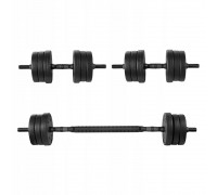 Spokey Dumbbells Pondus bituminous 2 x 10 kg Czarne