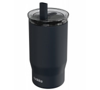 Quokka Mist - Thermal mug of steel stainlessj 720 ml with a straw (Black)