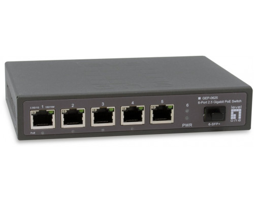 Switch LevelOne Switch 6x GE GEP-0625 2.5GbE 57W 8xPoE+ sw