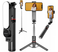 Statīvs Pašportreta nūjiņa Monopods + Pults LED apgaismojums 3w1 Telefonam / Gopro / Pašportretam Lume