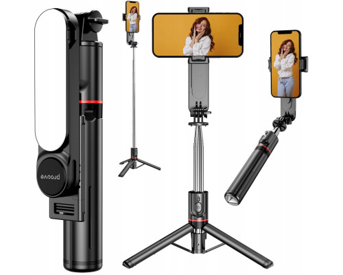 Statīvs Pašportreta nūjiņa Monopods + Pults LED apgaismojums 3w1 Telefonam / Gopro / Pašportretam Lume