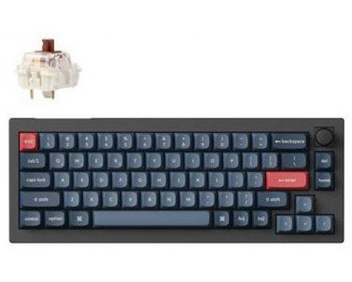 Keychron V2 MAX 65% Knob Wireless Tri-Mode QMK/VIA Gateron Jupiter Brown Switch Carbon Black