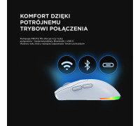 Rampage Prote M5 mysz bezprzewodowa 24000 DPI RGB LED 1K Hz biała