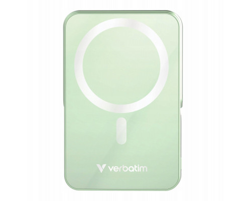 Verbatim, powerbank z �adowaniem bezprzewodowym, 5V, �adowanie telefonu, 32259, 10 000mAh, Mocowanie magnetyczne, zielona