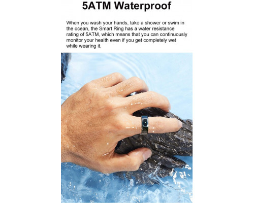 Smart RING PRO black, t�tno, saturacja, monitor snu, aktywno��, roz 10, Powerton