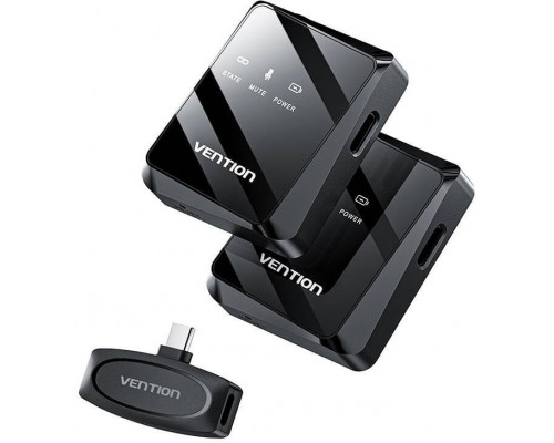 bezprzewodowy x2 Vention NCBB0 USB-C (czarny)