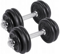 Songmics Zestaw 2 cast ironch hantli, 2 x 15 kg talerze ciężarków
