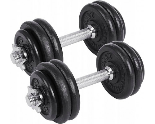Songmics Zestaw 2 cast ironch hantli, 2 x 15 kg talerze ciężarków
