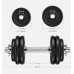 Songmics Zestaw 2 cast ironch hantli, 2 x 15 kg talerze ciężarków