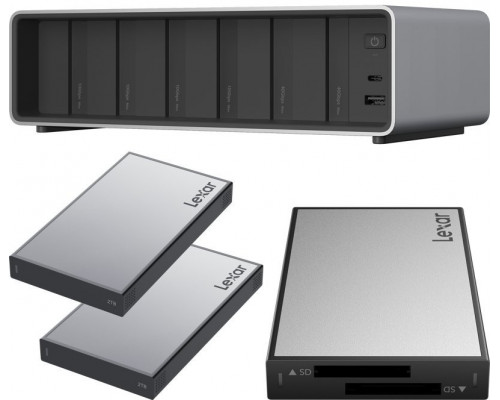 Lexar Professional Workflow Pro with Thunderbolt4 uplink I with SD/microSD reader and 2x2TB SSD