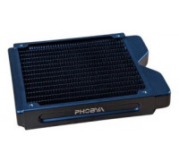 Phobya R27-S140 Radiator, 140 mm Radiator, 18 FPI, Kupferlamellen, 2x G1/4-Zoll-Anschlüsse – schwarz