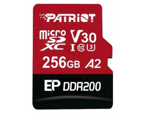 SD  Patriot EP Series MicroSDXC 256 GB Class 10 UHS-I/U3 A2 V30 (PEF256GEP33MCX)
