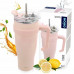 STALOWY THERMAL MUG TERMOS 1200ml Z RĄCZKĄ I SŁOMKĄ ORION 112283 RÓŻOWY