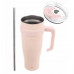 STALOWY THERMAL MUG TERMOS 1200ml Z RĄCZKĄ I SŁOMKĄ ORION 112283 RÓŻOWY