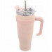 STALOWY THERMAL MUG TERMOS 1200ml Z RĄCZKĄ I SŁOMKĄ ORION 112283 RÓŻOWY