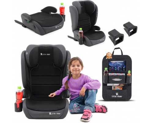 FMonroe FOTELIK SAMOCHODOWY MODEL HUGO black-szary R129 100-150 CM ISOFIX