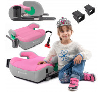 FOTELIK SAMOCHODOWY PODKŁADKA SIEDZISKO Z ISOFIX SZARO-RÓŻOWY R129 125-150 CM