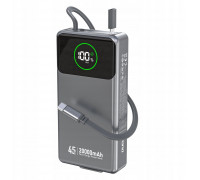 Dudao K31 Pro 45W 20000mAh with a built-in zwijanym kablem USB-C - gray