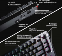 HyperX Alloy Rise 75 SWE melna - Bezvadu klaviatura Alloy Rise 75 (W)