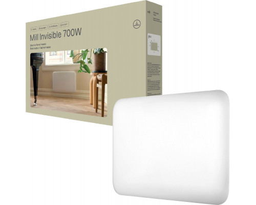 Mill IB700DN | Panel Heater | 700 W | Suitable for rooms up to 9-12 m² | White | Invisible Heater | IPX4