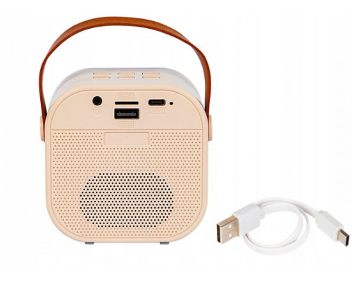 Bounn Głośnik karaoke z dwoma mikrofonami różowy