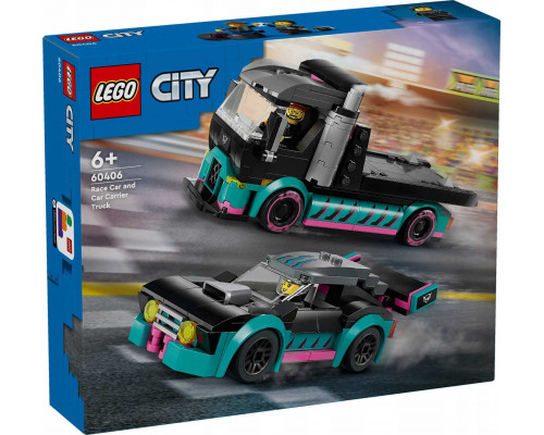 LEGO City Samochód wyścigowy i laweta (60406)