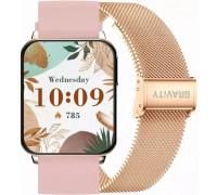 Smartwatch Gravity Smartwatch Różowe Gold Black 2 Paski GT26-3