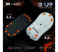 X-Raypad X-raypad Titanium U9 Ultra Skates Universal Forts Orange 40 vnt. (⌀8 x 0.95 mm) (Pomarańcwith owe) Pakaitiniai Mouse Feet