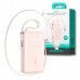 Joyroom JR-PR2L 10000mAh 35W with a built-in zwijanym kablem USB-C i kablem-smyczą USB-C - różowy