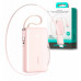 Joyroom JR-PR2L 10000mAh 35W with a built-in zwijanym kablem USB-C i kablem-smyczą Lightning - różowy
