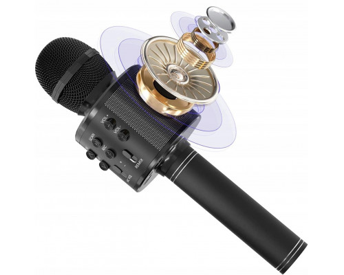 Maxy karaoke z głośnikiem podświetlenie RGB czarny