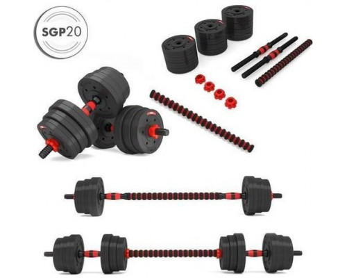 Funfit Dumbbells Bitumiczne 40 kg Zestaw 2x20 kg