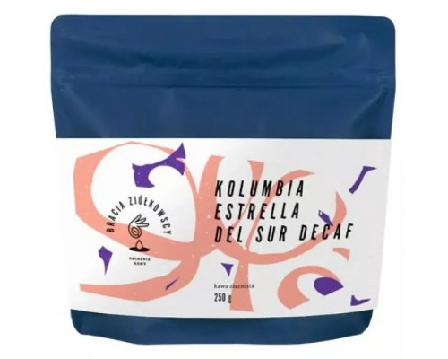 Bracia Ziółkowscy Bracia Ziółkowscy - kawa ziarnista bezkofeinowa Kolumbia Estrella del Sur Washed Sugarcane Decaf Filter 250 g
