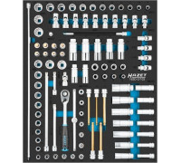 Hazet Hazet socket set 163D-2/103, size 1/2++ 103 pieces, with HiPer reversible ratchet 3/8"