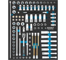Hazet Hazet socket set 163D-2/103, size 1/2++ 103 pieces, with HiPer reversible ratchet 3/8"