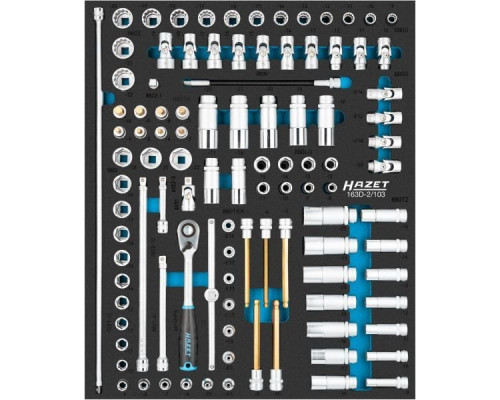Hazet Hazet socket set 163D-2/103, size 1/2++ 103 pieces, with HiPer reversible ratchet 3/8"